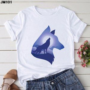 The Wolf Is Coming Printing Women T Shirt Aesthetic Art T-shirt Female Summer Ca